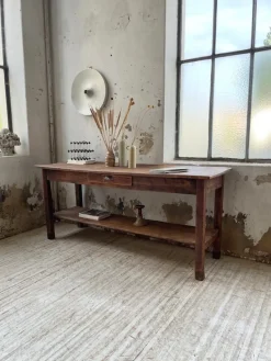 Pamono Pine Drapery Console Table, 1950s><noscript><img width=