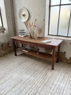 Pamono Pine Drapery Console Table, 1950s><noscript><img width=