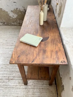 Pamono Pine Drapery Console Table, 1950s><noscript><img width=
