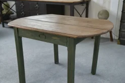 Pamono Pine Table with Green Patinated Base, 1960s><noscript><img width=