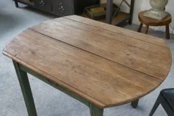 Pamono Pine Table with Green Patinated Base, 1960s><noscript><img width=