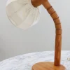 Pamono Pinewood Swivel Arm Table Lamp from Solbackens Svarveri, Sweden, 1970s> Table Lamps