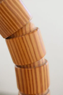 Pamono Pinewood Swivel Arm Table Lamp from Solbackens Svarveri, Sweden, 1970s><noscript><img width=