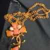 Pamono Pink and Gold Chanel Necklace Pendant from Chanel> Necklaces
