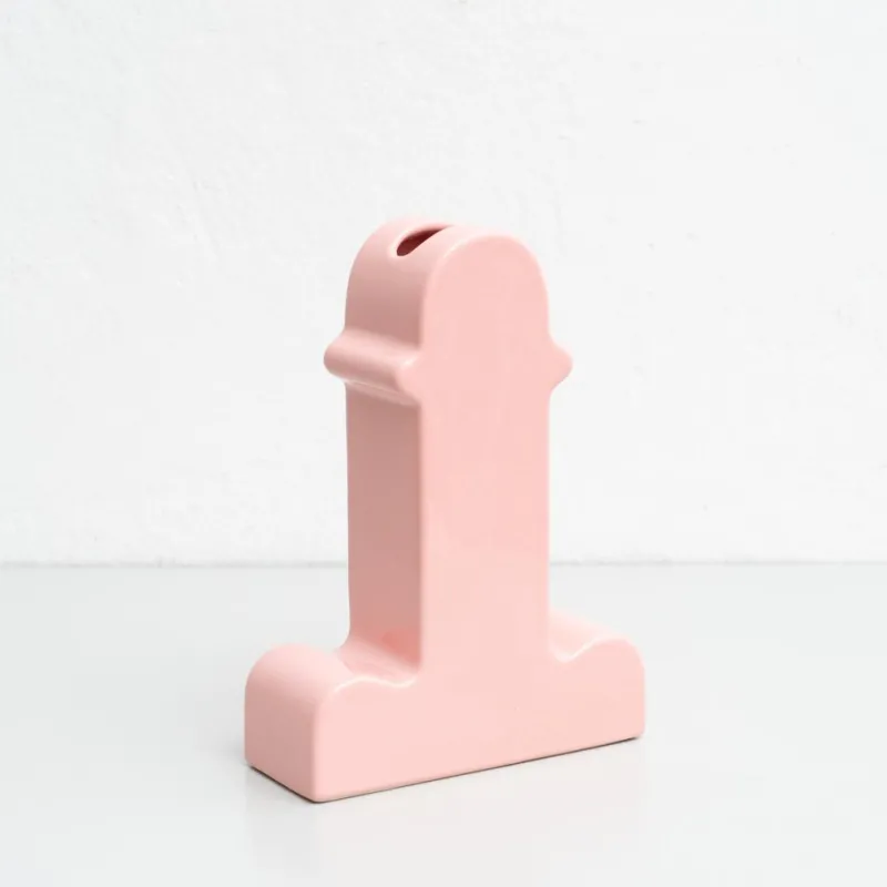 Pamono Pink Ceramic Shiva Flower Vase by Ettore Sottsass for BD Barcelona> Tabletop