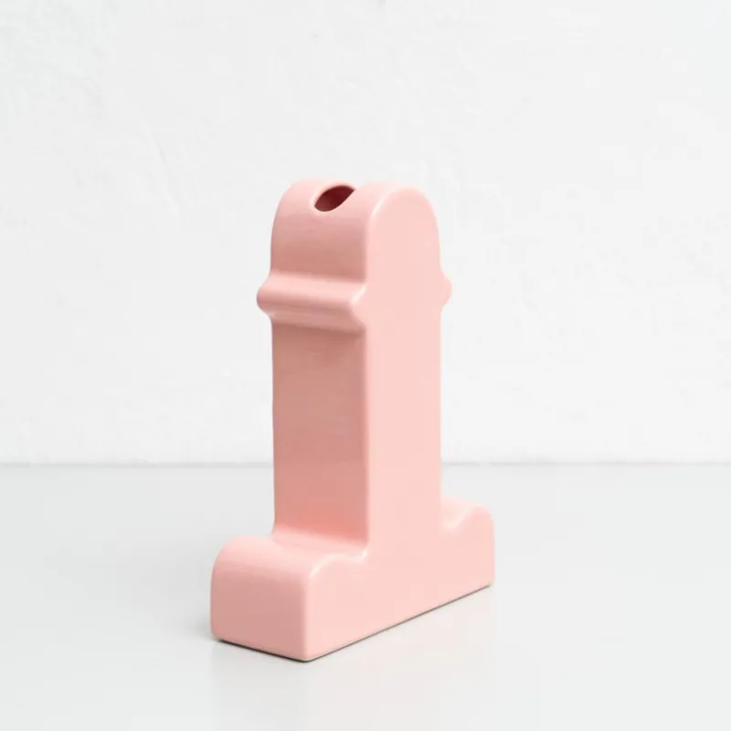 Pamono Pink Ceramic Shiva Flower Vase by Ettore Sottsass for BD Barcelona> Tabletop