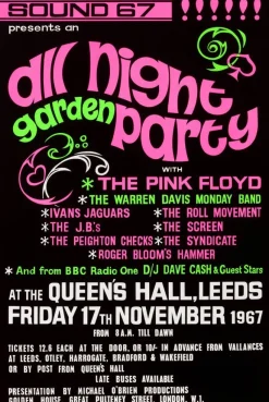Pamono Pink Floyd Concert Poster in Queens Hall, Leeds, United Kingdom, 1967