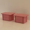 Pamono Pink Lacquered Wooden Bedside Tables, 1980s, Set of 2> Nightstands