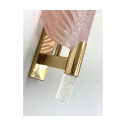Pamono Pink Leaf Murano Glass Wall Sconces by Simoeng, Set of 2