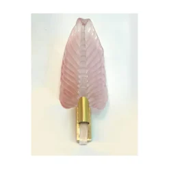 Pamono Pink Leaf Murano Glass Wall Sconces by Simoeng, Set of 2