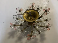New Pamono Pink Murano Glass Floral Flush Mount, 1970s