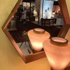 Pamono Pink Murano Hourglass Table Lamp, 1960s><noscript><img width=