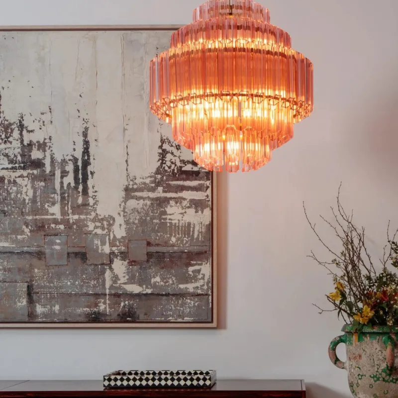 Pamono Pink Palermo Chandelier from Pure White Lines> Ceiling Lights