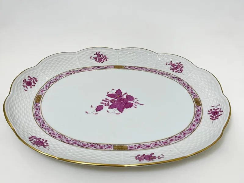 Hot Pamono Pink Porcelain Apponyi Tea Set from Herend Hungary, 1960s, Set of 4