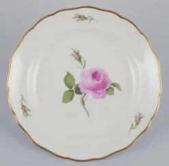 Best Pamono Pink Rose Deep Dinner Plates from Meissen, Germany, 1930s, Set of 5