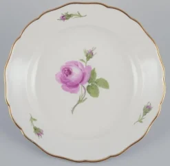 Best Pamono Pink Rose Deep Dinner Plates from Meissen, Germany, 1930s, Set of 5