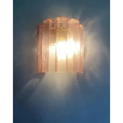Online Pamono Pink Squared Murano Glass Wall Sconce by Simoeng