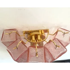Online Pamono Pink Squared Murano Glass Wall Sconce by Simoeng