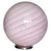 Pamono Pink Swirl and Milky-White Sphere Murano Glass Table Lamp by Simoeng> Table Lamps