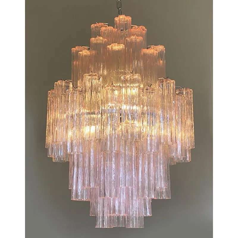 Pamono Pink Tronchi Murano Glass Chandelier by Simoeng> Ceiling Lights