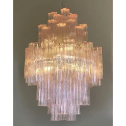 Pamono Pink Tronchi Murano Glass Chandelier by Simoeng><noscript><img width=
