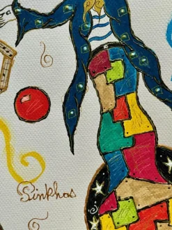 Pamono Pinkhas, Crazy Juggler, 2025, Mixed Media on Paper><noscript><img width=