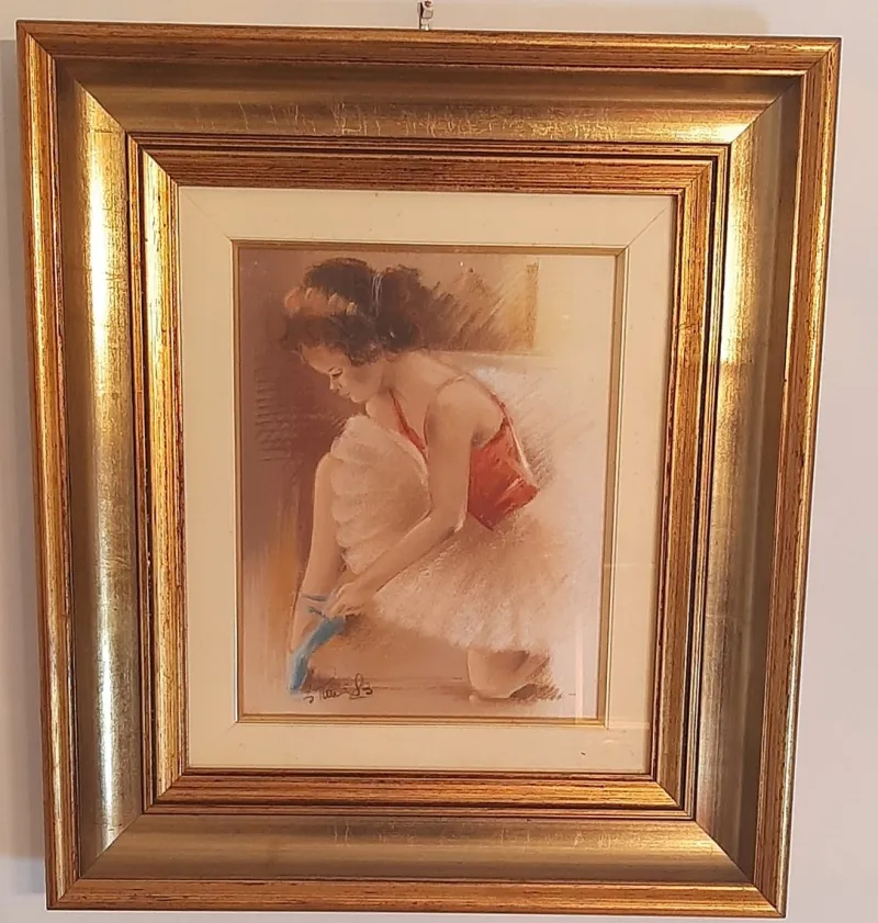 Pamono Pittis, Couple of Dancers, 1983, Oil on Canvases, Framed, Set of 2> Impressionist