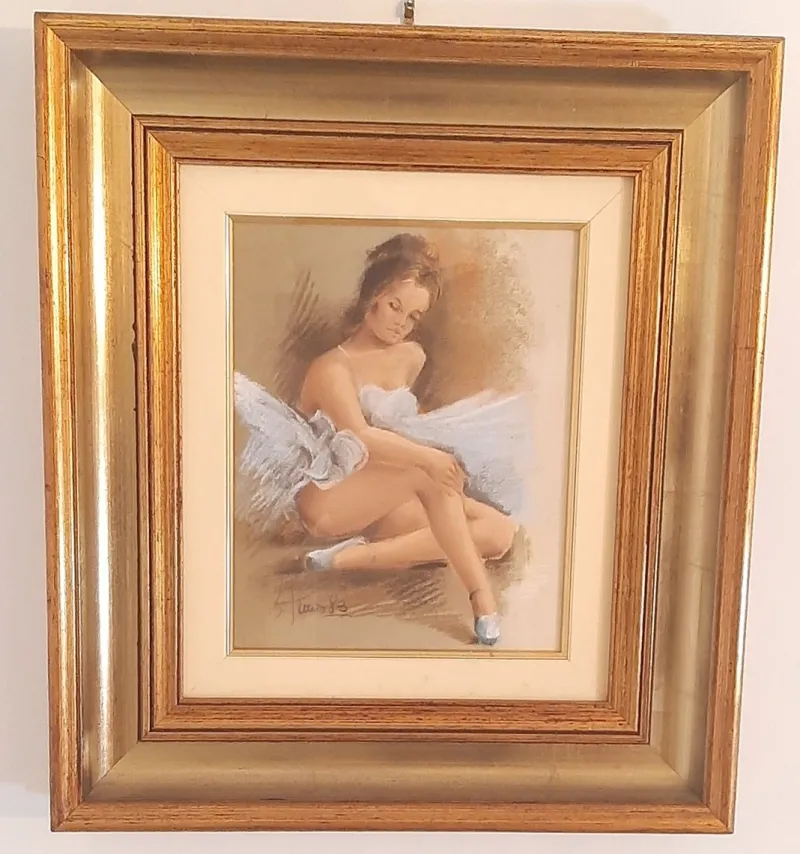 Pamono Pittis, Couple of Dancers, 1983, Oil on Canvases, Framed, Set of 2> Impressionist