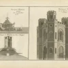 Pamono Pl. 12 Illustration of a Chinese Boat, Gothic Tower and Other Building> Posters