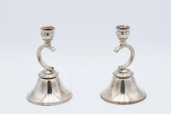 New Pamono Plain Silver Candlesticks, Set of 2