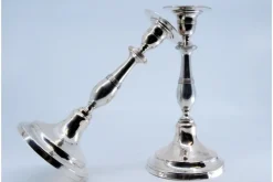 Pamono Plain Silver Candlesticks, Set of 2><noscript><img width=