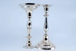 Pamono Plain Silver Candlesticks, Set of 2><noscript><img width=