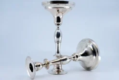 Pamono Plain Silver Candlesticks, Set of 2><noscript><img width=