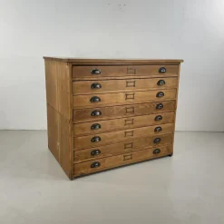 Pamono Plan Chest with Brass Cup Handles, 1930s> Dressers, Commodes & Chests