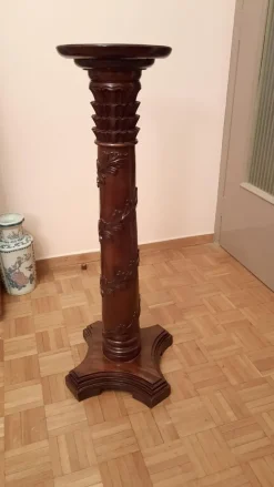 Pamono Plant Column Stand in Mahogany, 1930s> Planters And Jardiniere