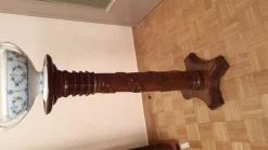 Pamono Plant Column Stand in Mahogany, 1930s><noscript><img width=