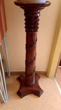Pamono Plant Column Stand in Mahogany, 1930s><noscript><img width=