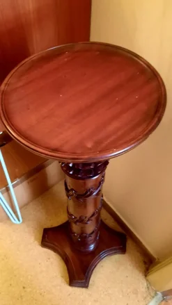 Pamono Plant Column Stand in Mahogany, 1930s><noscript><img width=