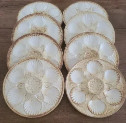 Pamono Plates and Oyster Dish, 1920s, Set of 9><noscript><img width=