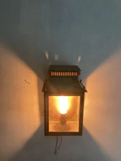Pamono Platina Copper Classic Model Garden Wall Light, Maison, France, 1970s, Set of 2><noscript><img width=