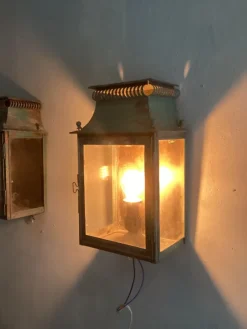 Pamono Platina Copper Classic Model Garden Wall Light, Maison, France, 1970s, Set of 2><noscript><img width=