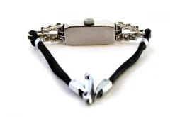 Pamono Platinum Watch with Brilliant-Cut Diamonds and Bracelet with Cordonèe