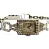 Pamono Platinum Watch with Brilliant-Cut Diamonds and Interlocking Link Bracelet> Watches