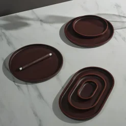 Online Pamono Plato Dark Brown Tray Round No.02 Defne Koz for Uniqka