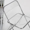 Pamono Plia Folding Chairs in Chrome and Clear Acrylic Glass attributed to Anonima Castelli, Italy, 1970s, Set of 4> Side Chairs & Dining Chairs