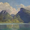 Pamono Plinio Colombi, Paysage Lacustre, 1931, Oil on Canvas, Framed> Classical