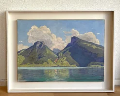 Pamono Plinio Colombi, Paysage Lacustre, 1931, Oil on Canvas, Framed> Classical