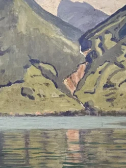 Pamono Plinio Colombi, Paysage Lacustre, 1931, Oil on Canvas, Framed><noscript><img width=