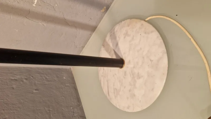 Pamono Polifemo Floor Lamp in Lacquered Metal with Marble by Angelo Lelii for Arredoluce, 1956> Floor Lamps