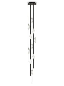 Outlet Pamono Polished Brass Il Pezzo 12 Cluster Chandelier D by Il Pezzo Mancante